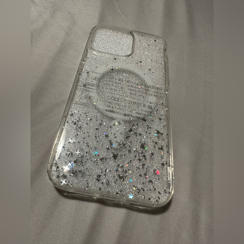 iphone 14 pro max case white glitter